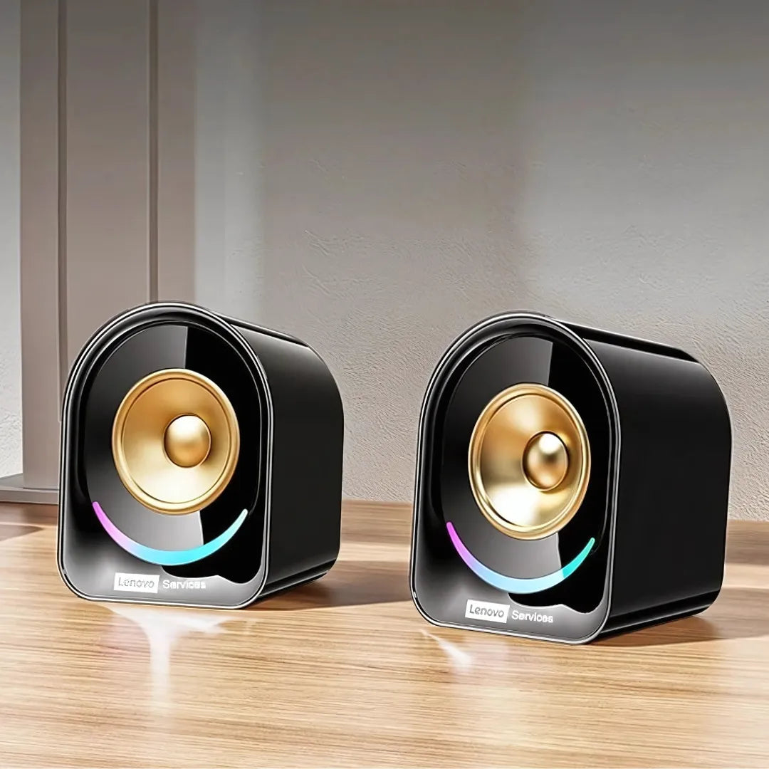 Caixa de Som Bluetooth Lenovo A02 com Som 360°, Iluminação RGB e Bateria de 8h