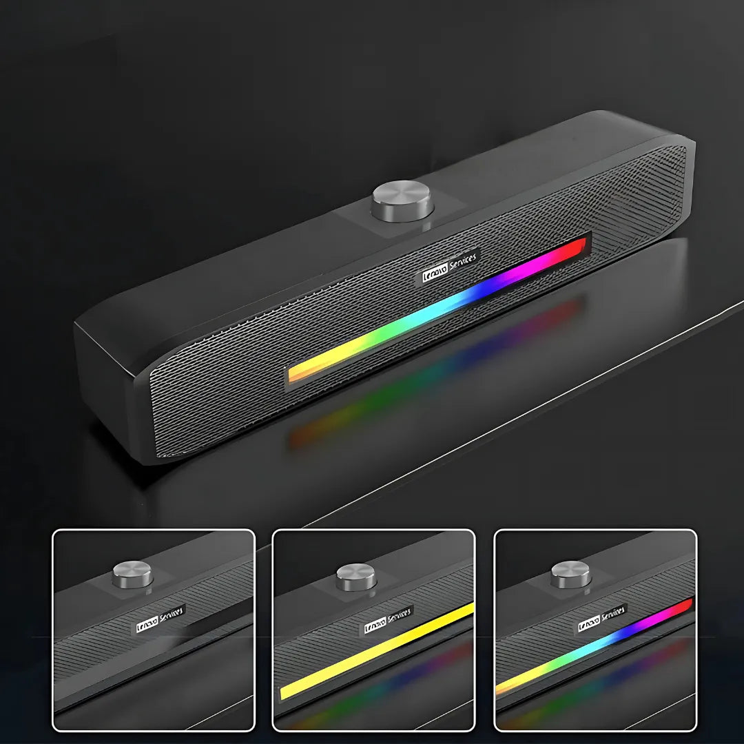 Caixa de Som Bluetooth Lenovo B02 com Iluminação RGB e Áudio Potente
