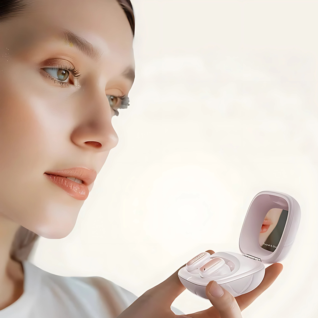 Fones Bluetooth ANC 5.4 com Cancelamento de Ruído de -45dB e Estojo com Espelho