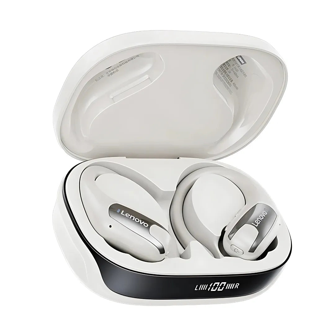 Fones Bluetooth Lenovo IP75 com Gancho de Orelha, Bluetooth 5.4 e Resistência à Água IPX5