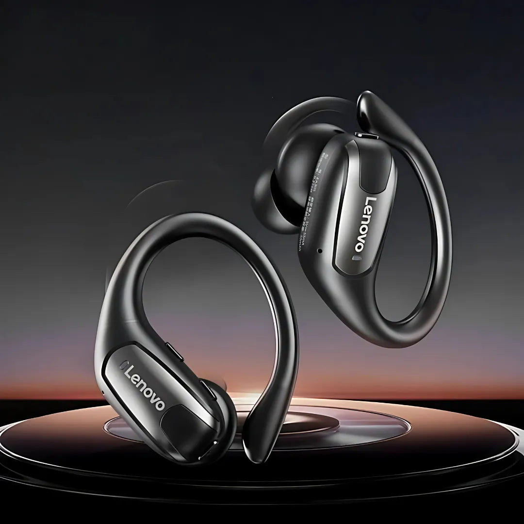 Fones Bluetooth Lenovo IP75 com Gancho de Orelha, Bluetooth 5.4 e Resistência à Água IPX5