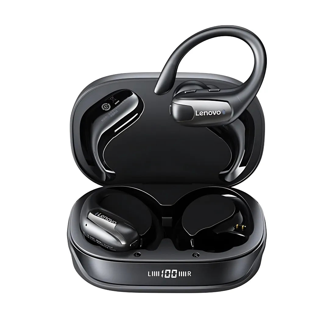 Fones Bluetooth Lenovo IP75 com Gancho de Orelha, Bluetooth 5.4 e Resistência à Água IPX5