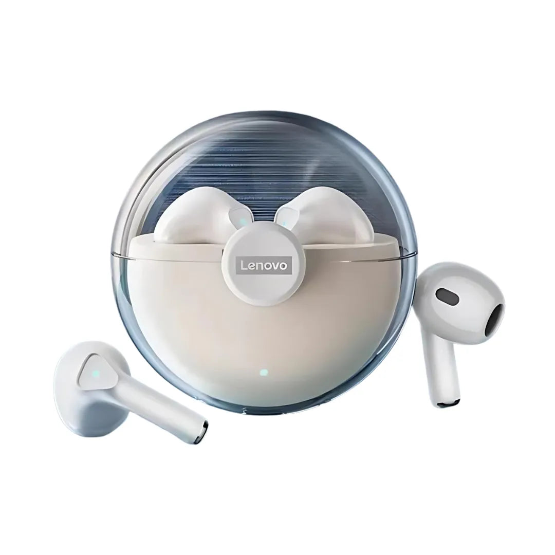 Fones Bluetooth Lenovo LP80 com Redução de Ruído, IPX4 e Estojo de Carga