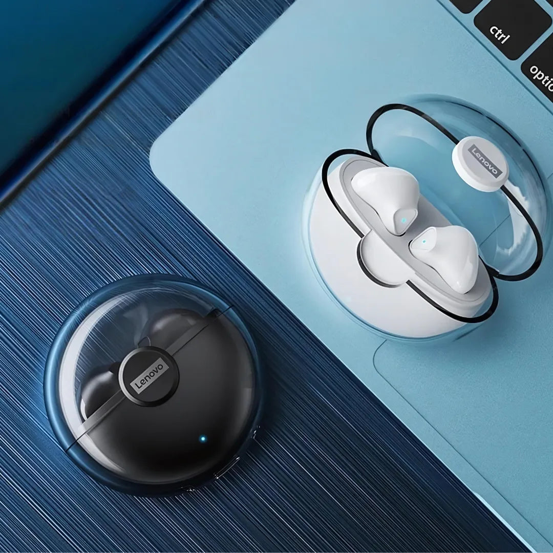 Fones Bluetooth Lenovo LP80 com Redução de Ruído, IPX4 e Estojo de Carga