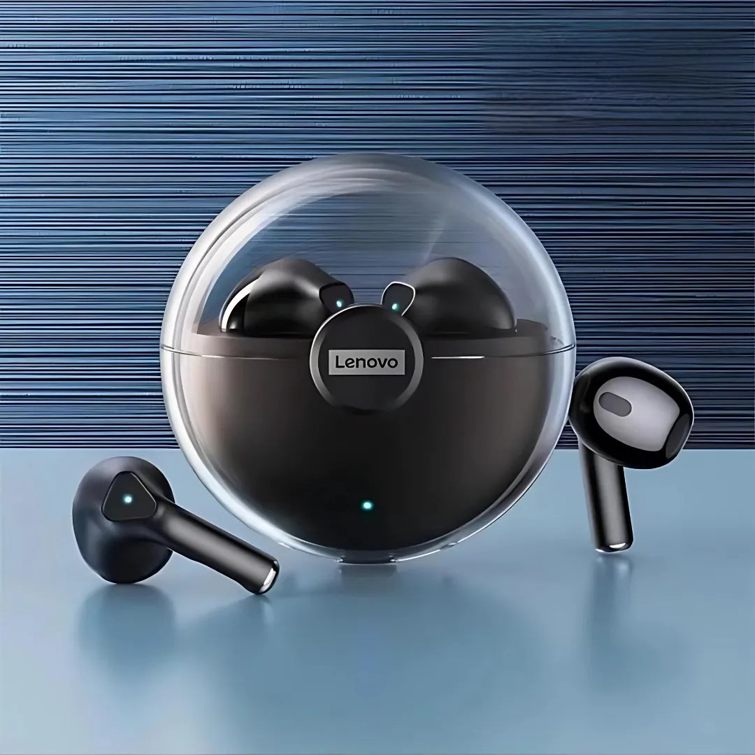Fones Bluetooth Lenovo LP80 com Redução de Ruído, IPX4 e Estojo de Carga