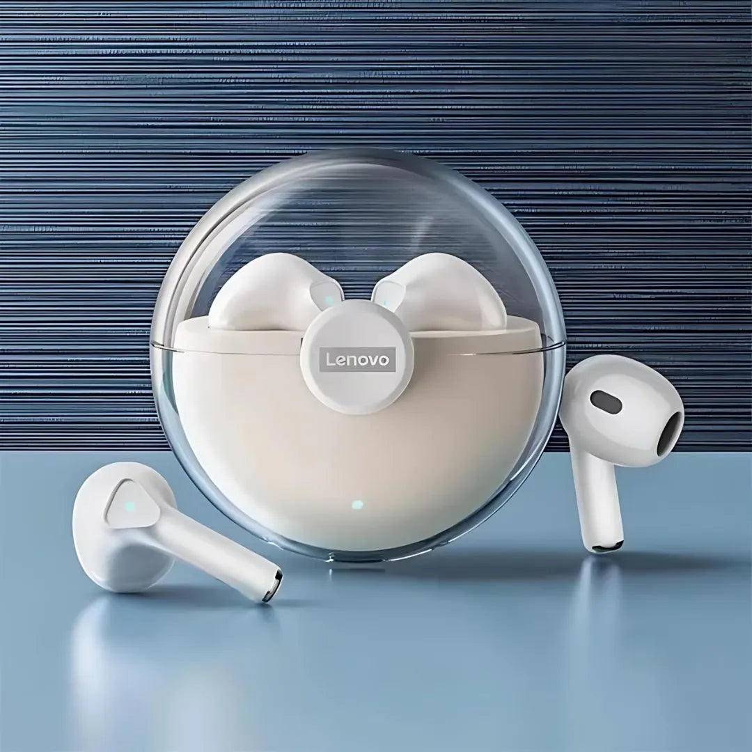 Fones Bluetooth Lenovo LP80 com Redução de Ruído, IPX4 e Estojo de Carga