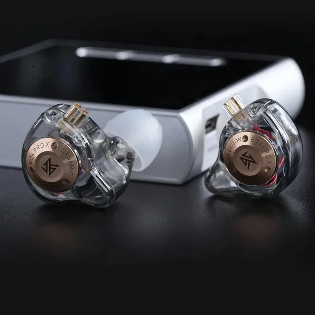 Fones KZ PRO com Driver Dinâmico, Graves Potentes e Design Transparente