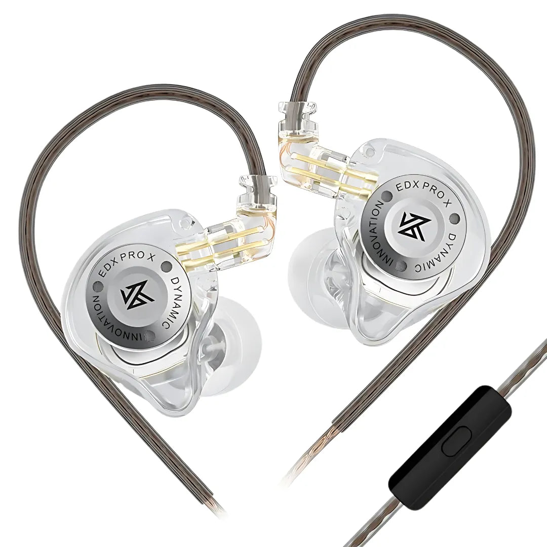 Fones KZ PRO com Driver Dinâmico, Graves Potentes e Design Transparente