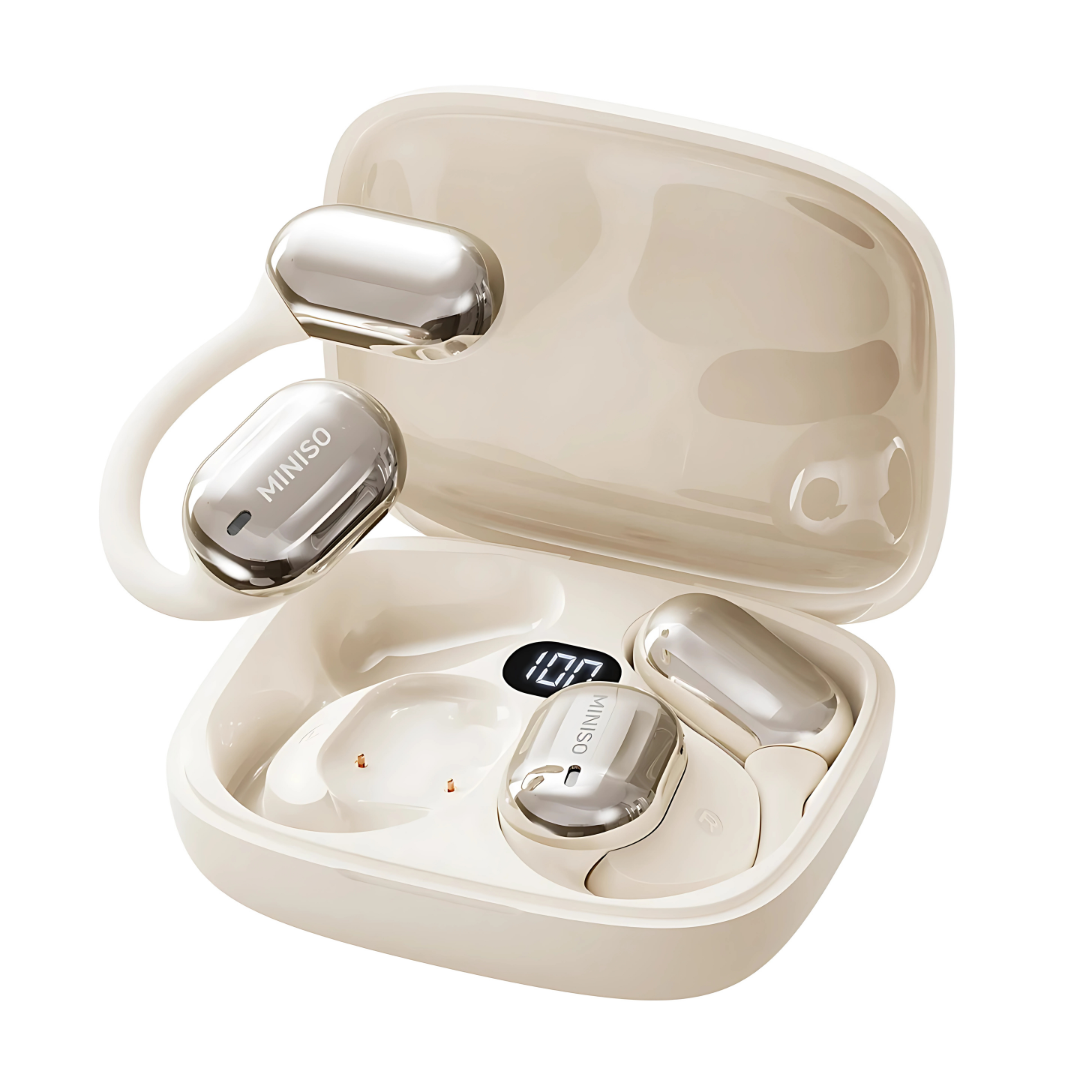 Fones Tradutores Miniso MS162 com Display Digital, Condução Aérea e Tradução Instantânea