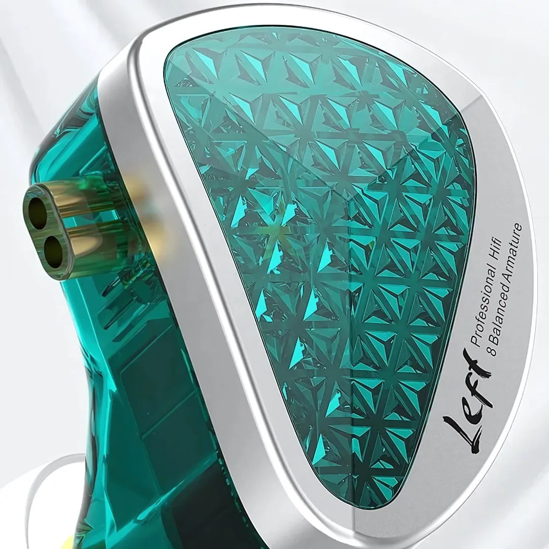 Fones de Ouvido KZ16 PRO HiFi com 16 Drivers de Armadura Balanceada e Cabo Prateado
