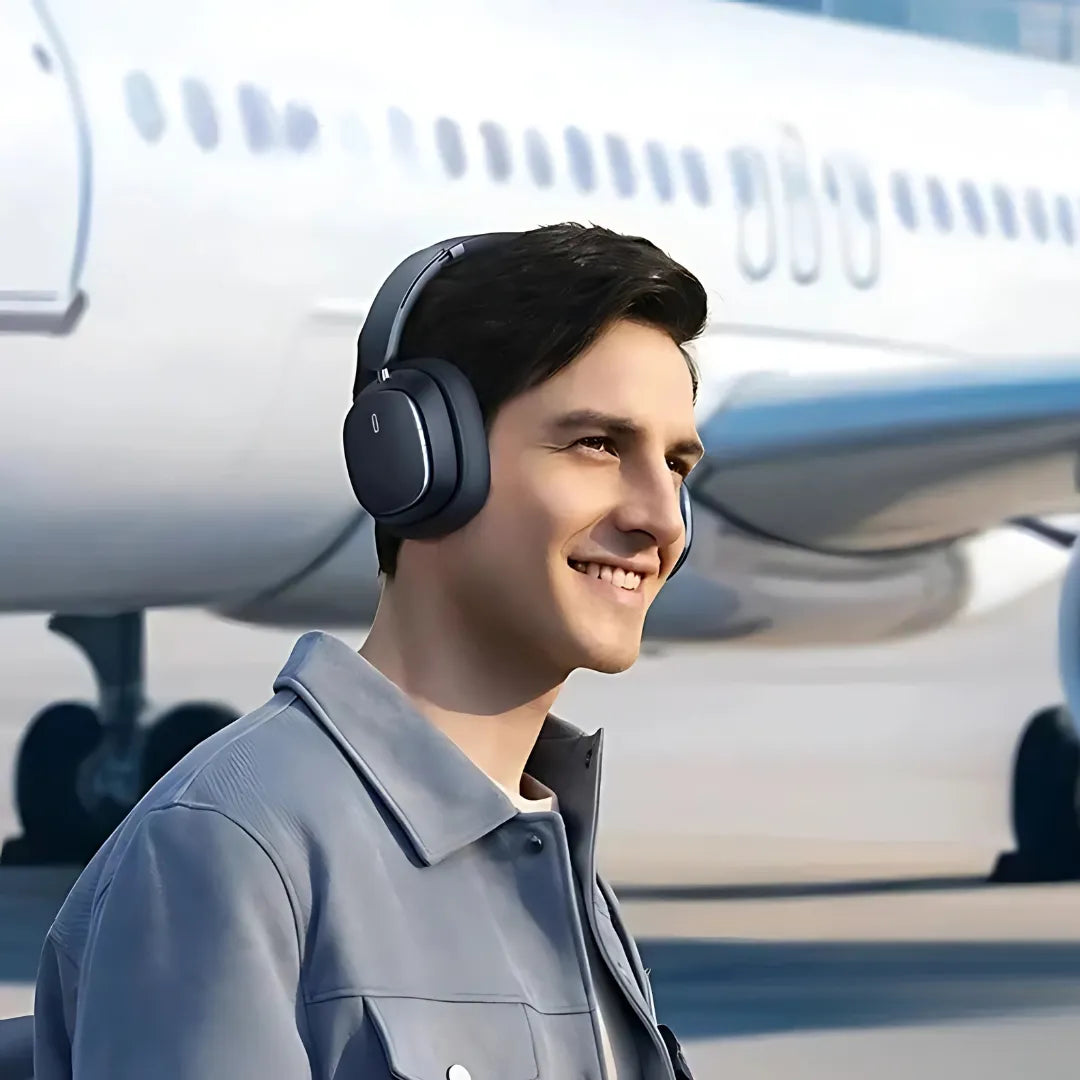 Headset Bluetooth Baseus Bowie 30 Max com Cancelamento de Ruído de -45dB, Áudio Espacial e Bateria de 65h