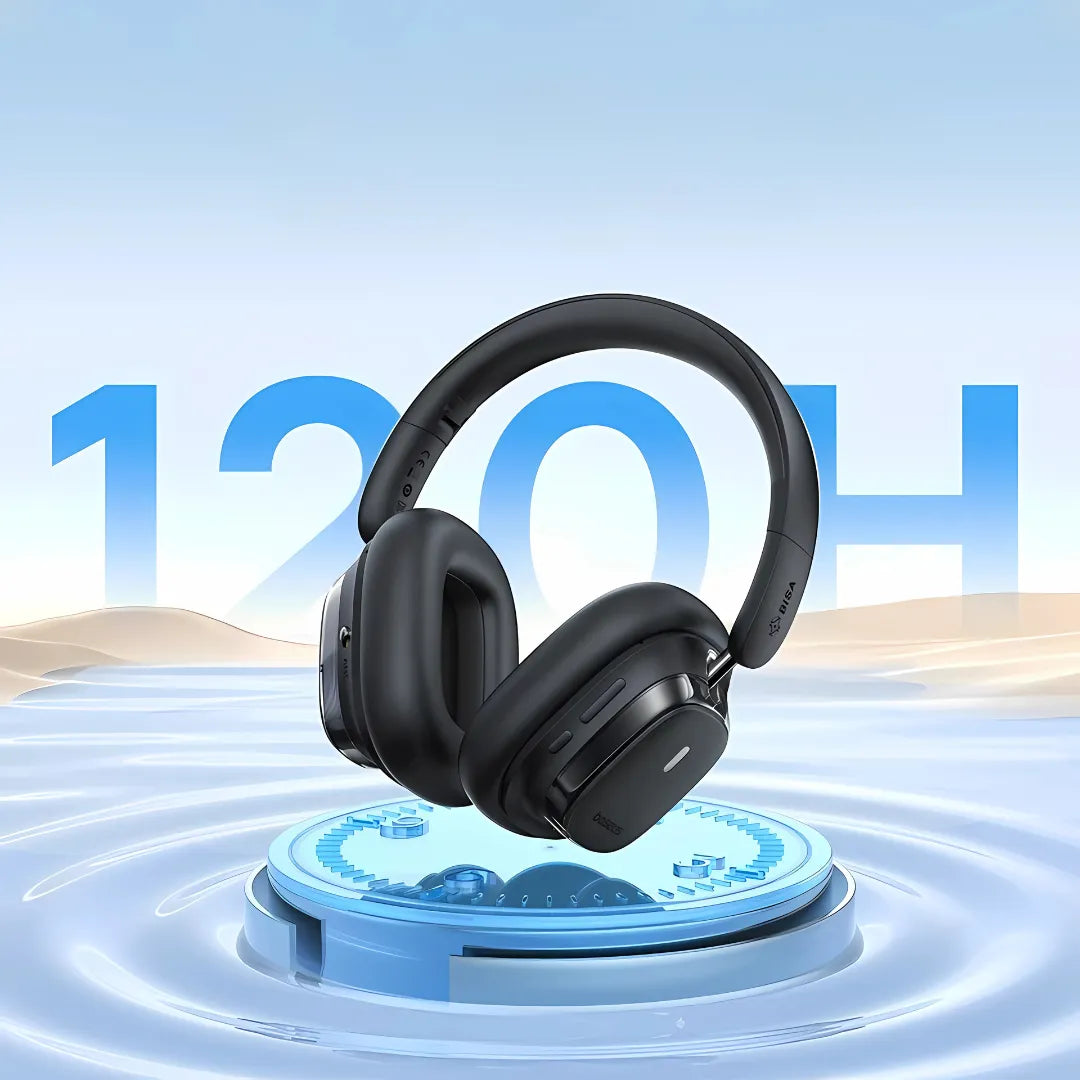 Headset Gamer Bluetooth Baseus Bowie H1i com Cancelamento de Ruído de 46dB e Bateria de 120h