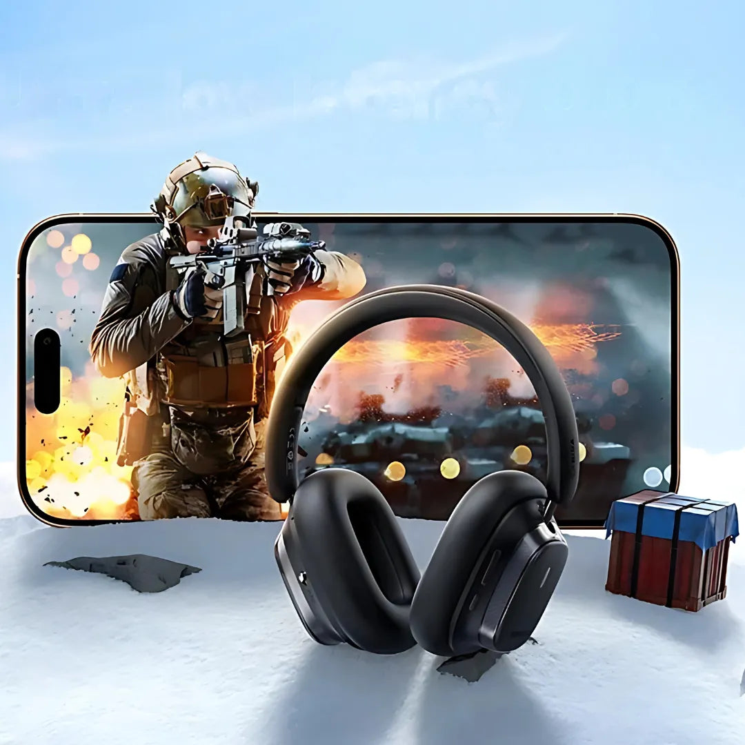 Headset Gamer Bluetooth Baseus Bowie H1i com Cancelamento de Ruído de 46dB e Bateria de 120h