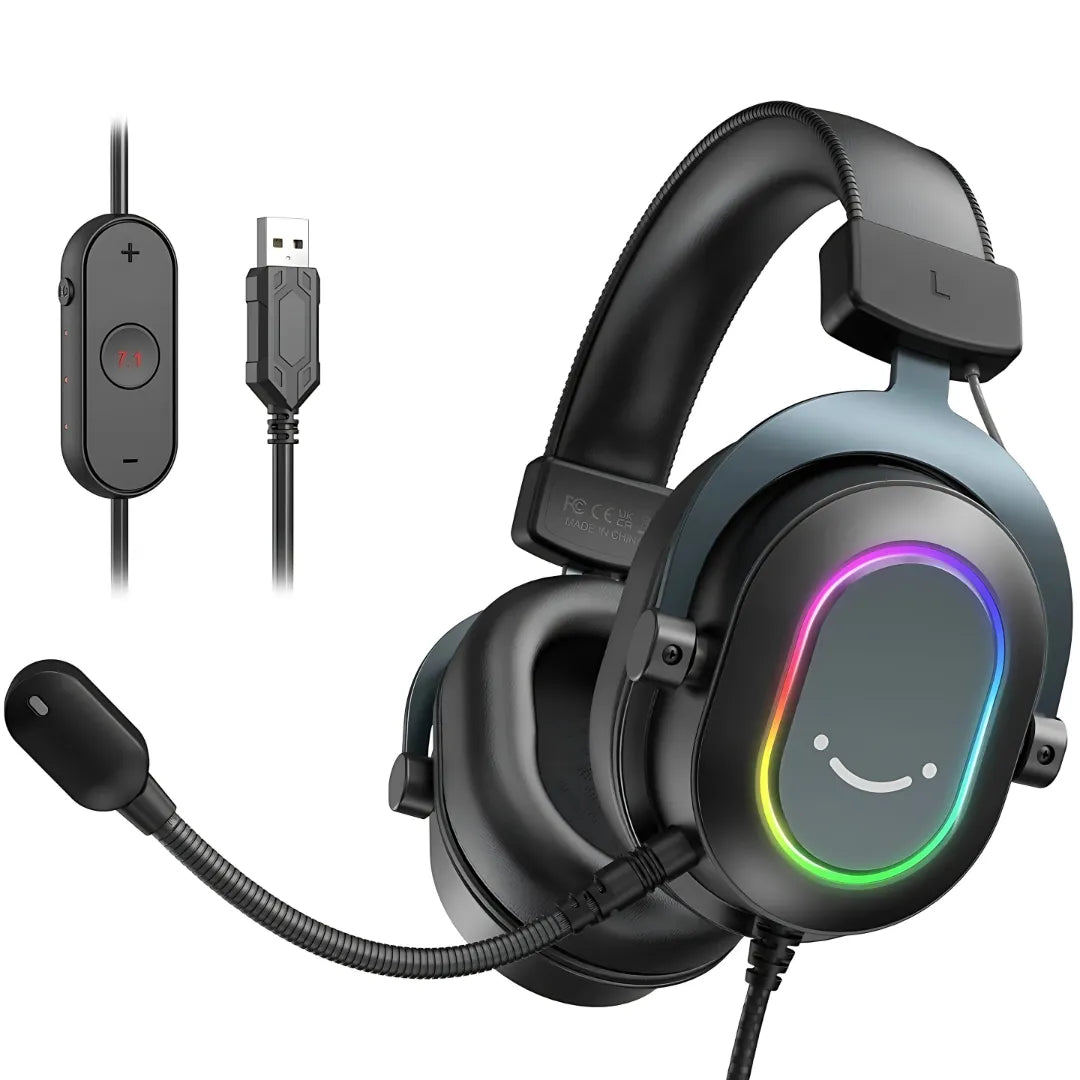 Headset Gamer FIFINE H6 com Som Surround 7.1 e Iluminação RGB Fluida