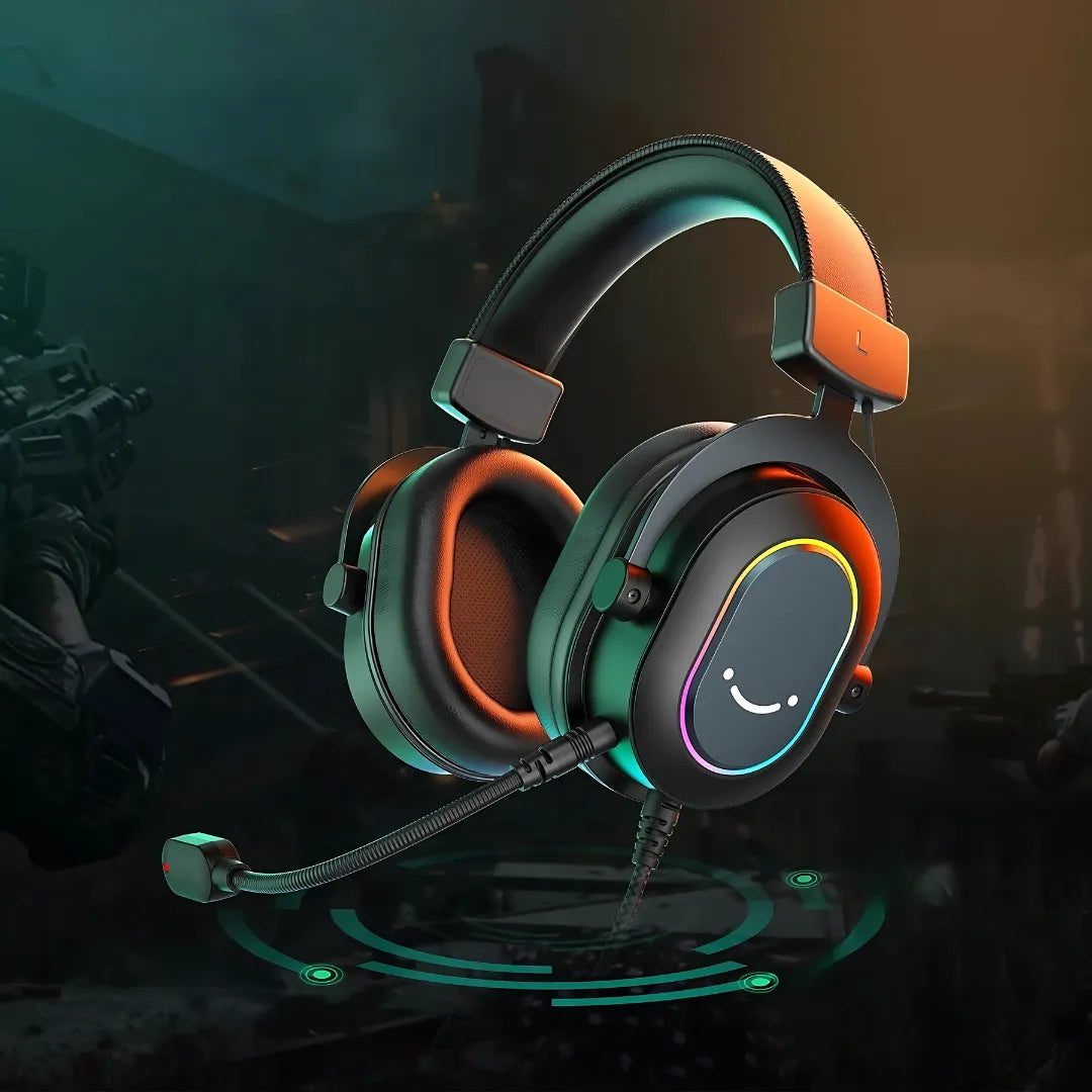 Headset Gamer FIFINE H6 com Som Surround 7.1 e Iluminação RGB Fluida