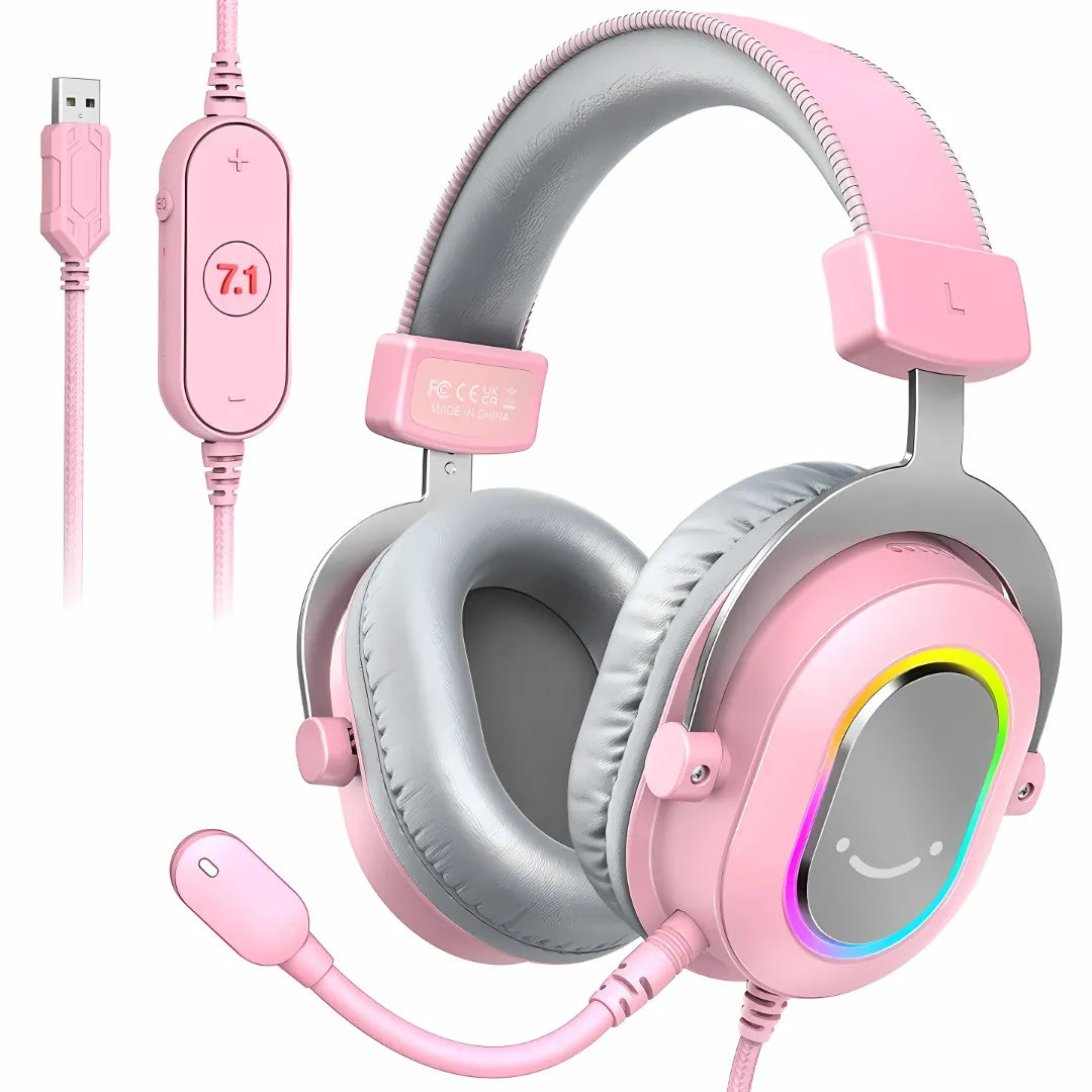 Headset Gamer FIFINE H6 com Som Surround 7.1 e Iluminação RGB Fluida