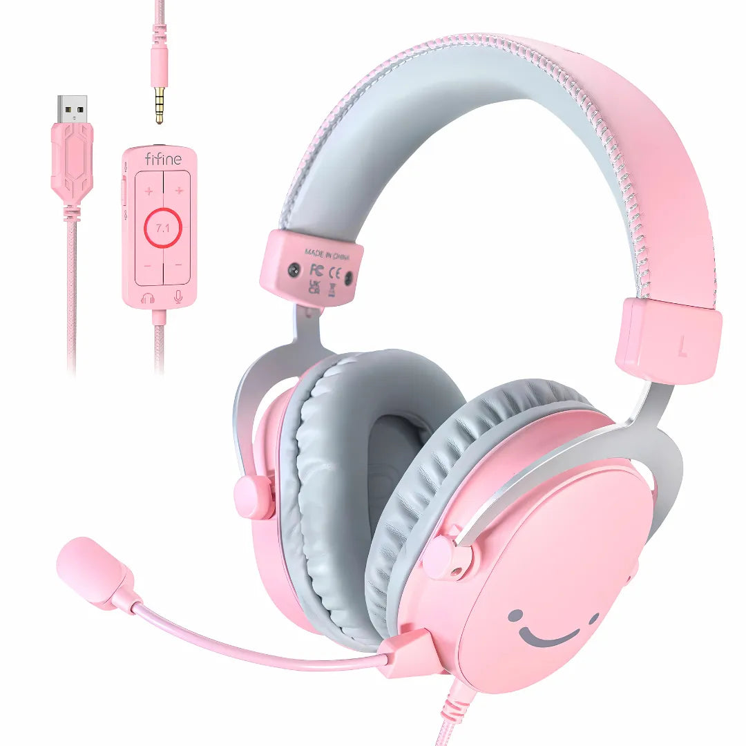 Headset Gamer Fifine H9W com Som Surround 7.1 e Microfone Removível