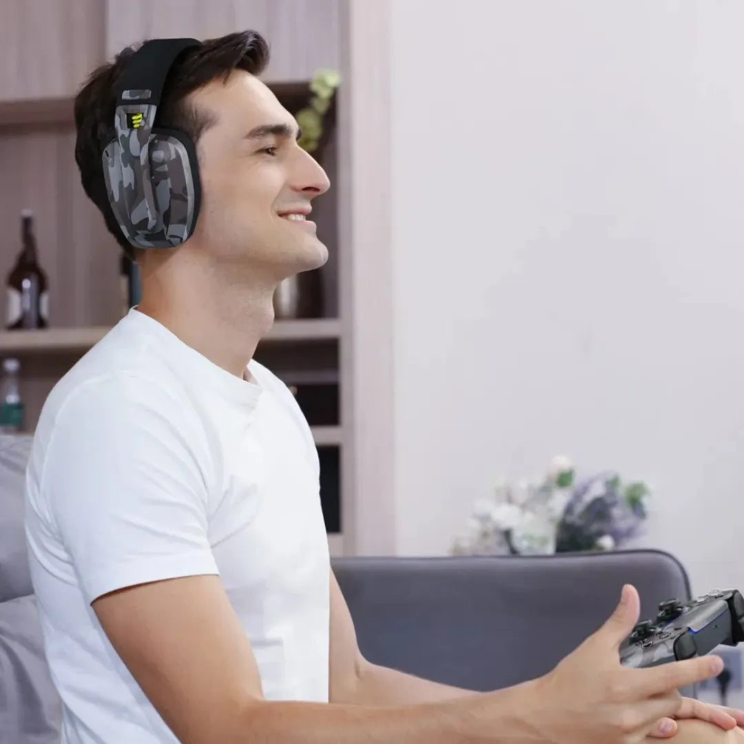 Headset Gamer Sem Fio Binnune BW06 com Modo Duplo, Drivers de 50mm e Bateria de 63h