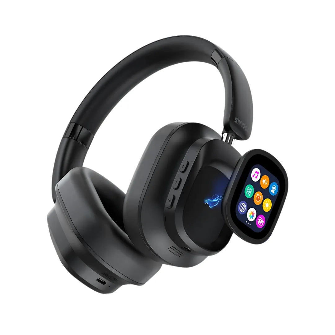Headset Sem Fio Siindoo JH-ANC930PLUS com Cancelamento de Ruído Ativo, Tela LED e MP3 Player de 1GB
